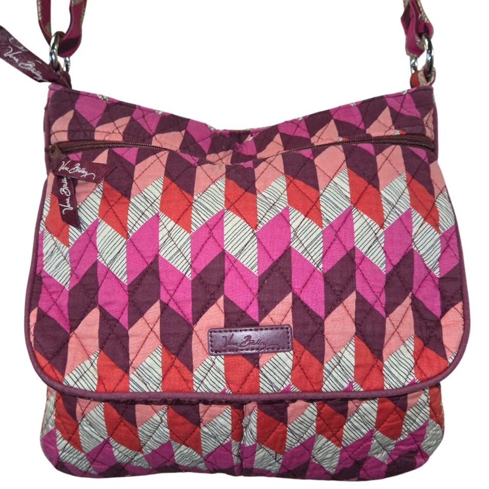 🚫SOLD🚫 Vera Bradley Pink, Peach, Orange, White, Burgundy Crossbody - Picture 2 of 14